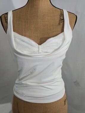 Windsor Ivory Sleeveless Tank with Lace Detail